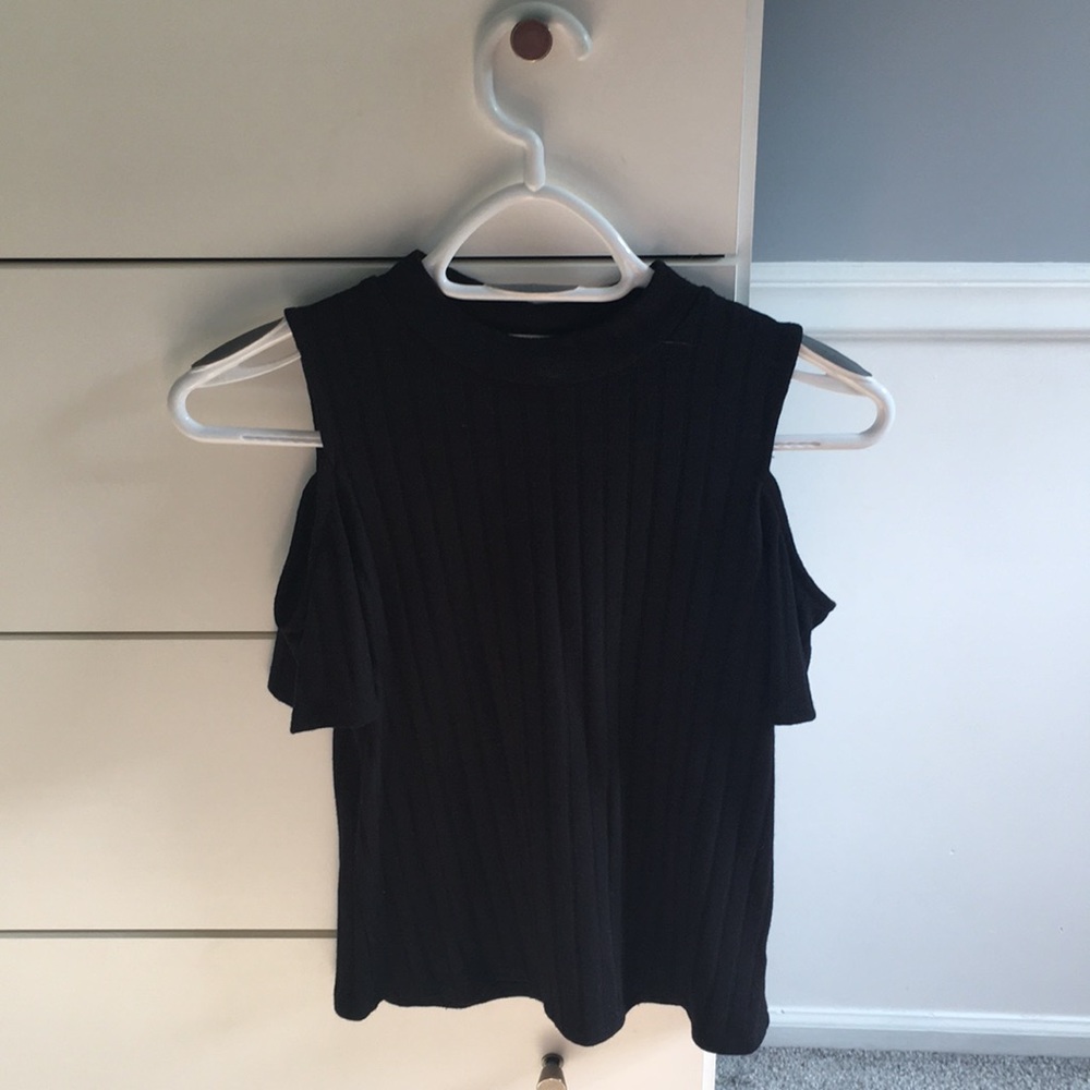 Black Cold Shoulder Top